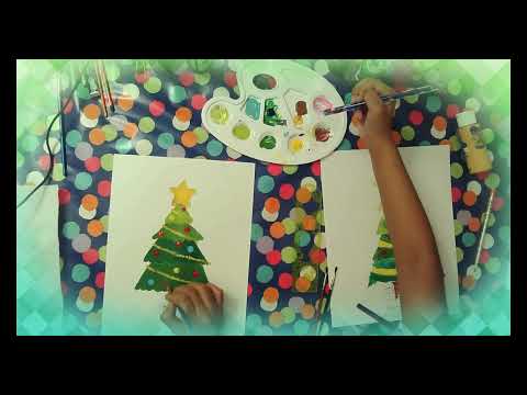 Christmas Tree Acrylic Painting